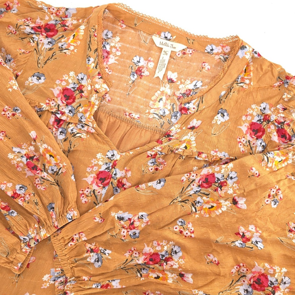 Matilda Jane Floral Midi Dress in Mustard and Red